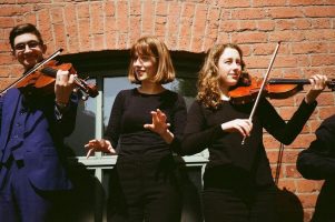 Dominic Skingle, Jasmin Allpress and Libby Sherwood group photo